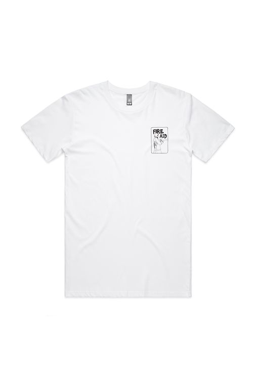 Fire Aid Fundraiser White T Shirt by Bad Dreems
